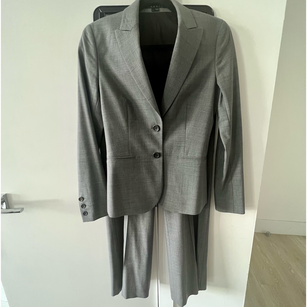 Theory Gray Wool Suit (Blazer and Pants)